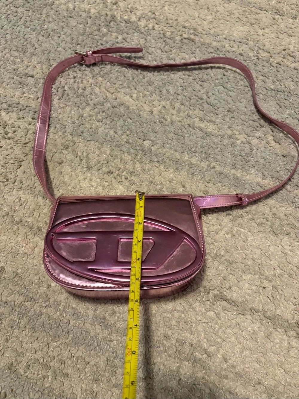 Diesel 1DR Metallic Mirrored Leather Shoulder / Crossbody Bag